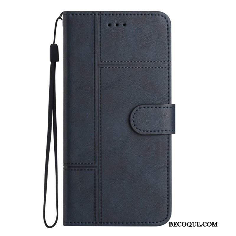 Etui Folio do Samsung Galaxy S23 5G z Łańcuch Biznes W Smyczy