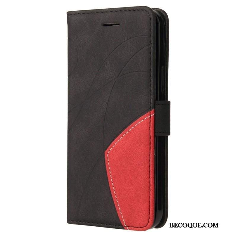 Etui Folio do Samsung Galaxy S23 5G z Łańcuch Dwukolorowy Pasek