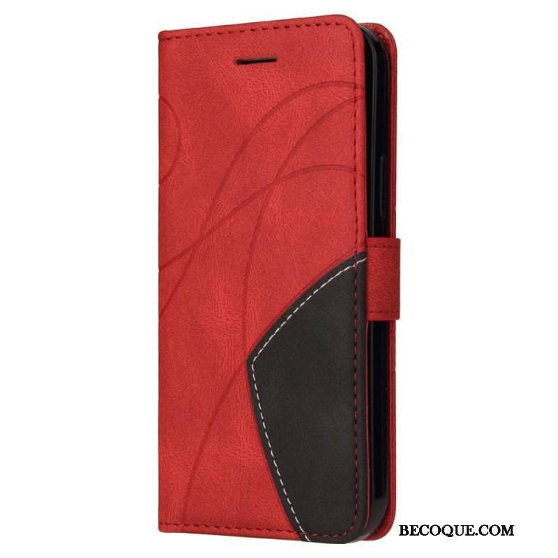 Etui Folio do Samsung Galaxy S23 5G z Łańcuch Dwukolorowy Pasek