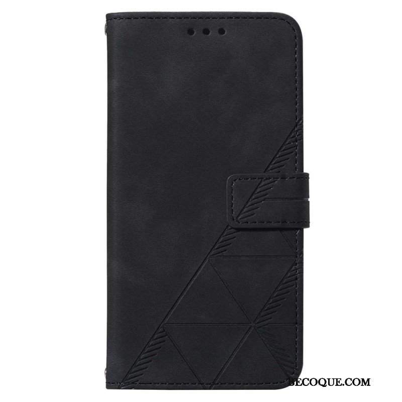 Etui Folio do Samsung Galaxy S23 5G z Łańcuch Trójkąty Paska