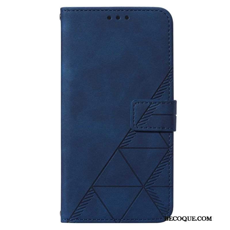 Etui Folio do Samsung Galaxy S23 5G z Łańcuch Trójkąty Paska