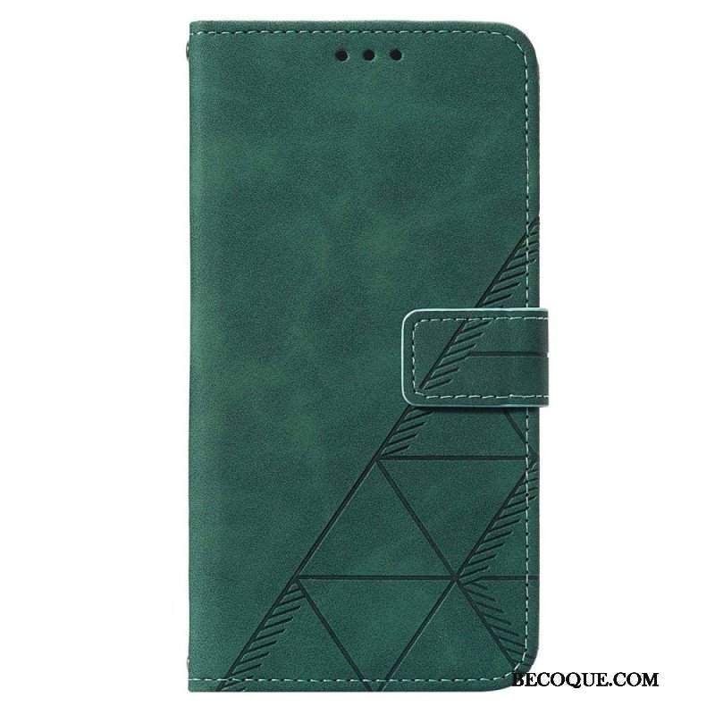 Etui Folio do Samsung Galaxy S23 5G z Łańcuch Trójkąty Paska