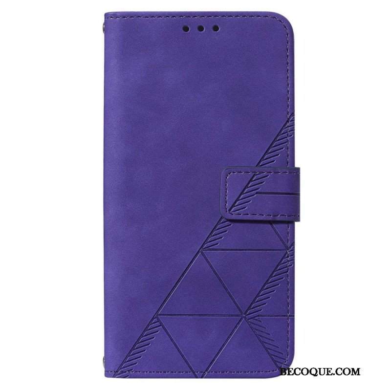 Etui Folio do Samsung Galaxy S23 5G z Łańcuch Trójkąty Paska