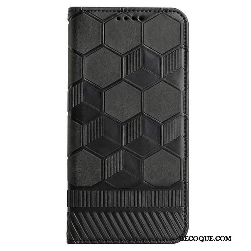 Etui Folio do Samsung Galaxy S23 Plus 5G z Łańcuch Futbolowy Styl Z Paskami