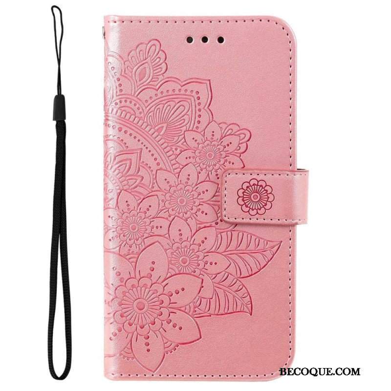 Etui Folio do Samsung Galaxy S23 Plus 5G z Łańcuch Paskowata Mandala