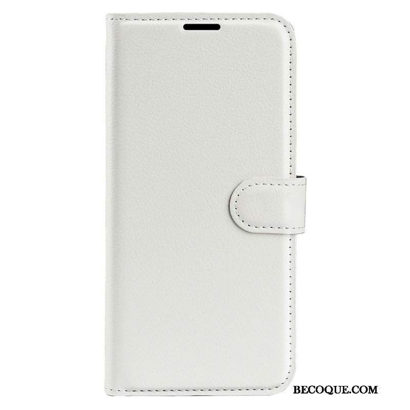 Etui Folio do Samsung Galaxy S23 Ultra 5G Klasyczny Efekt Skóry Liczi