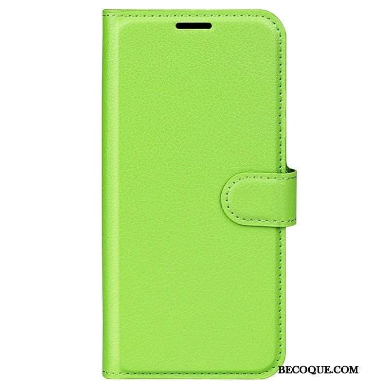 Etui Folio do Samsung Galaxy S23 Ultra 5G Klasyczny Efekt Skóry Liczi