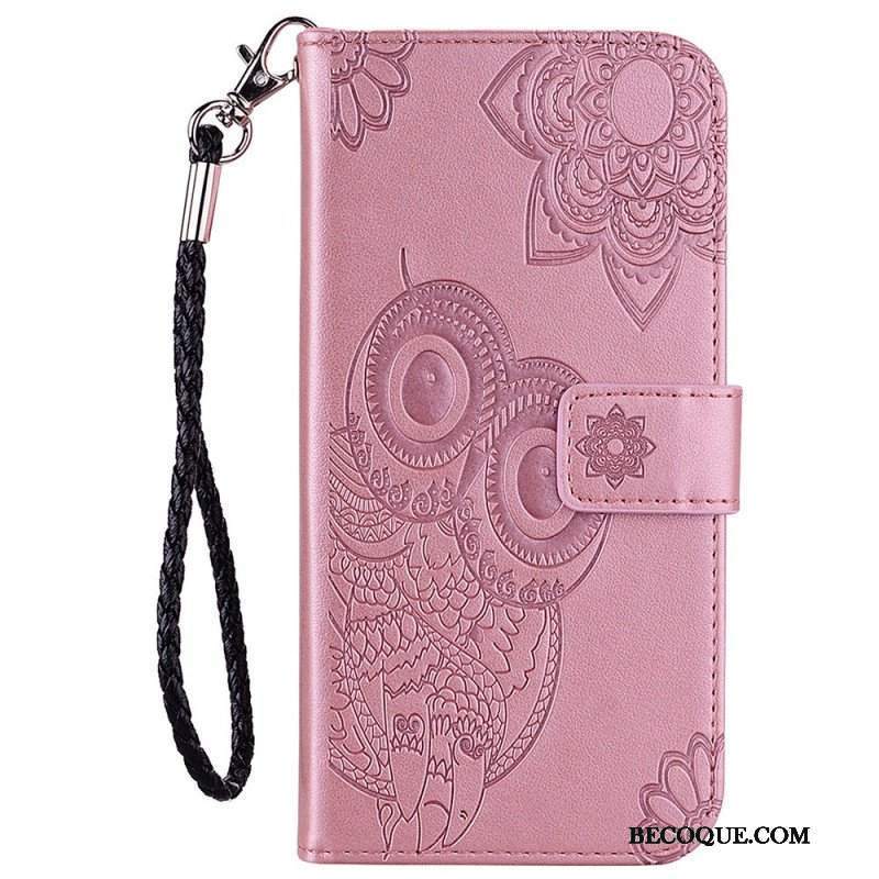 Etui Folio do Samsung Galaxy S23 Ultra 5G Sowa Mandala I Smycz