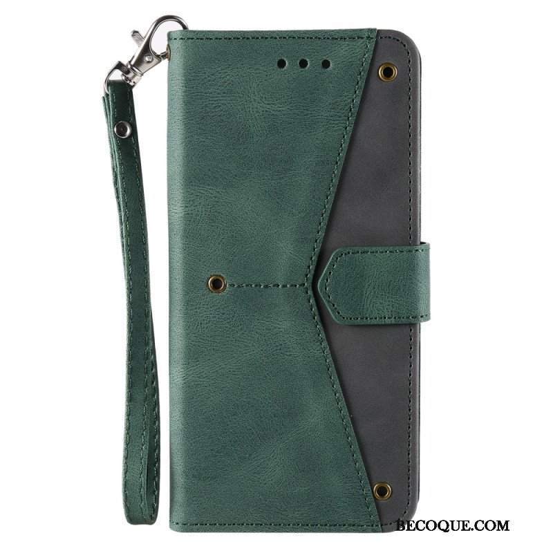 Etui Folio do Samsung Galaxy S23 Ultra 5G Szwy W Dotyku