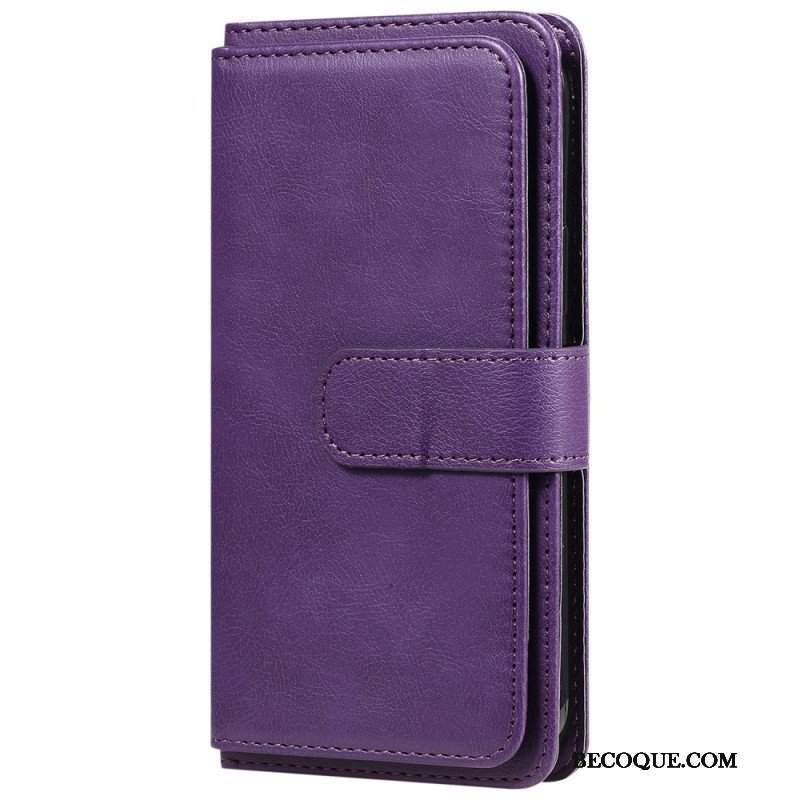 Etui Folio do Samsung Galaxy S23 Ultra 5G Wielofunkcyjny Uchwyt Na 10 Kart