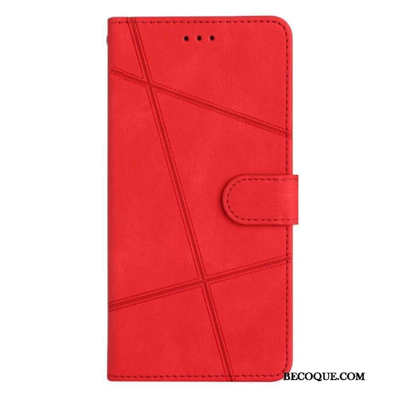 Etui Folio do Samsung Galaxy S23 Ultra 5G z Łańcuch Linie Smyczy