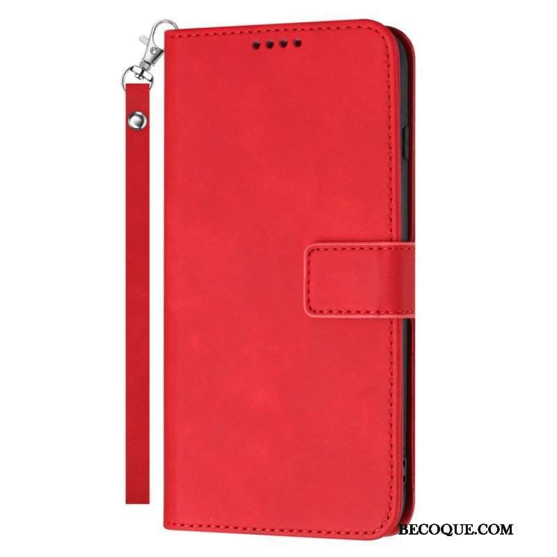 Etui Folio do Samsung Galaxy S23 Ultra 5G z Łańcuch Pasek W Stylu Vintage