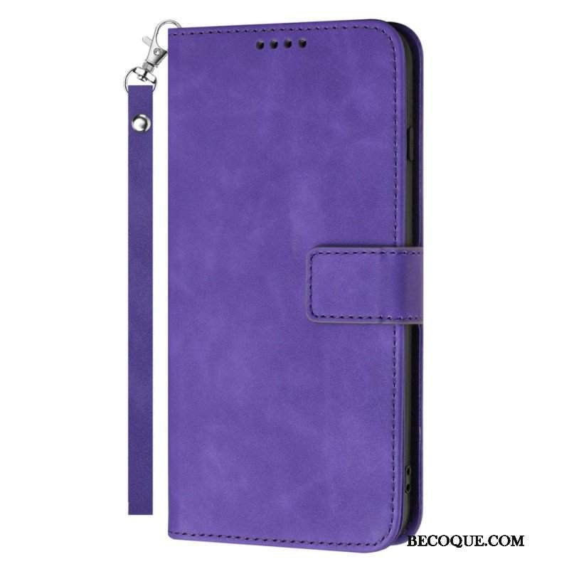 Etui Folio do Samsung Galaxy S23 Ultra 5G z Łańcuch Pasek W Stylu Vintage