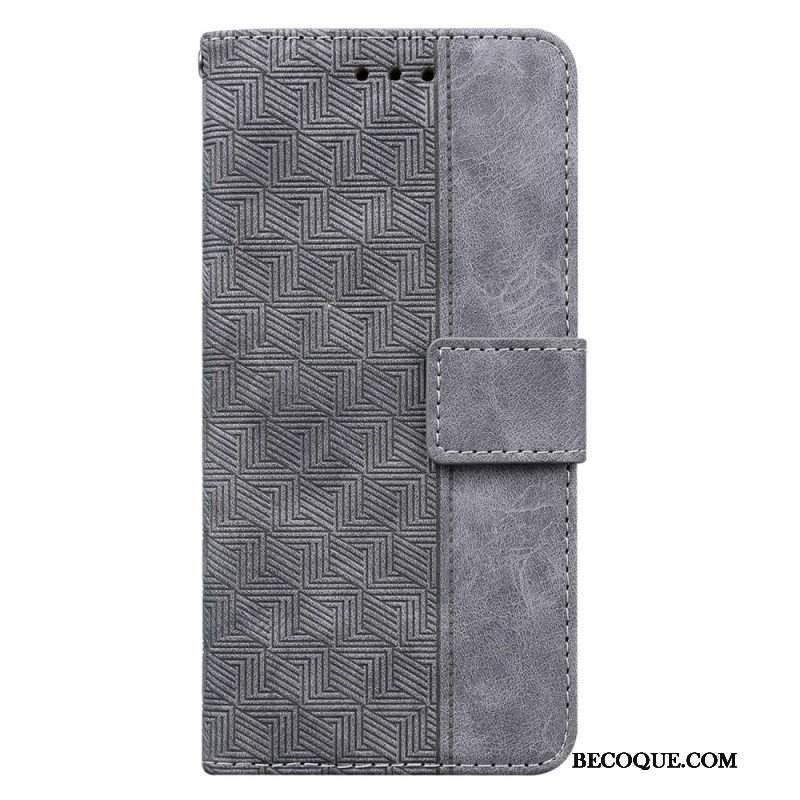 Etui Folio do Samsung Galaxy S23 Ultra 5G z Łańcuch Pasiasty Wzór