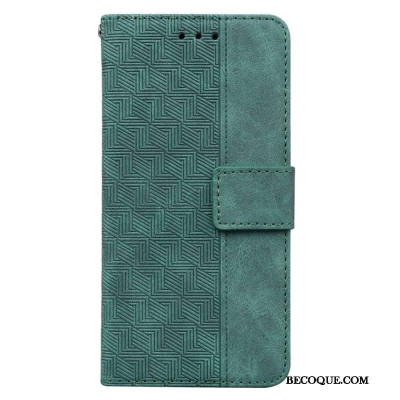 Etui Folio do Samsung Galaxy S23 Ultra 5G z Łańcuch Pasiasty Wzór