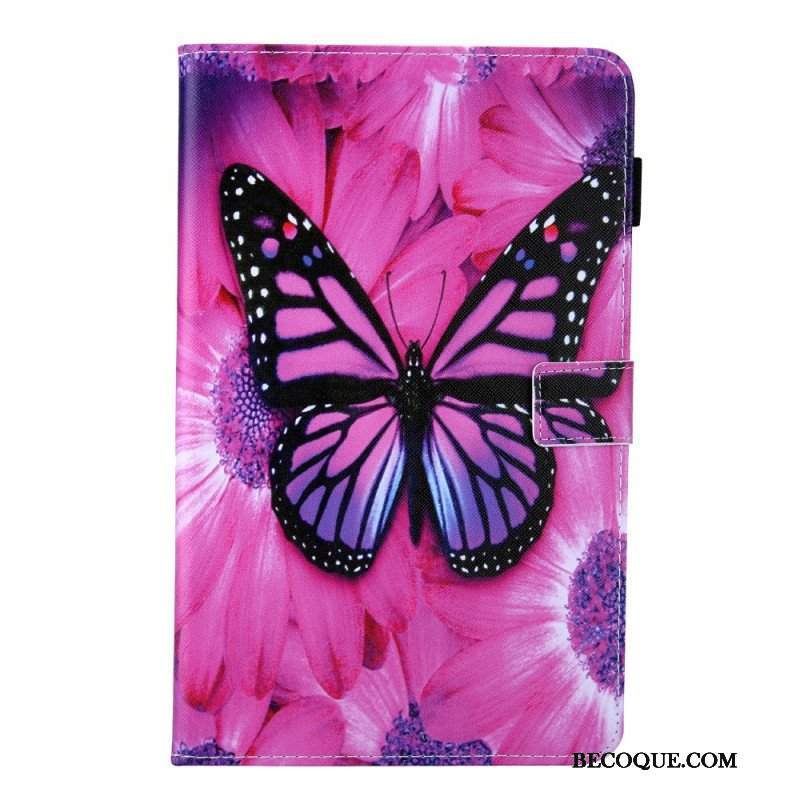 Etui Folio do Samsung Galaxy Tab A8 (2021) Kwiatowy Motyl