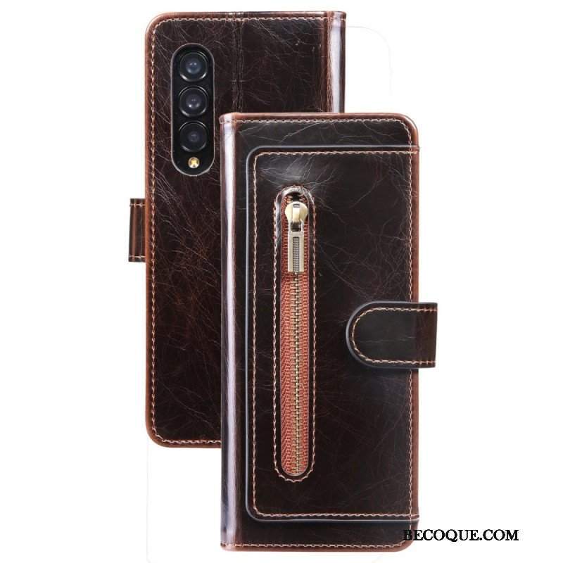 Etui Folio do Samsung Galaxy Z Fold 4 Wielofunkcyjne Kieszenie Ze Sztucznej Skóry