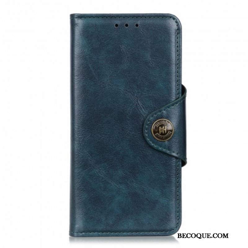 Etui Folio do Sony Xperia 1 III Patentowy Guzik Ze Sztucznej Skóry