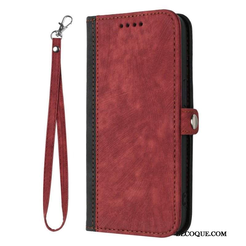 Etui Folio do Sony Xperia 1 IV Dwukolorowy Z Paskiem