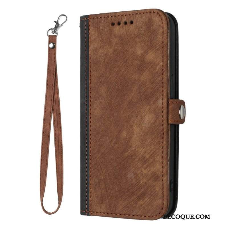 Etui Folio do Sony Xperia 1 IV Dwukolorowy Z Paskiem