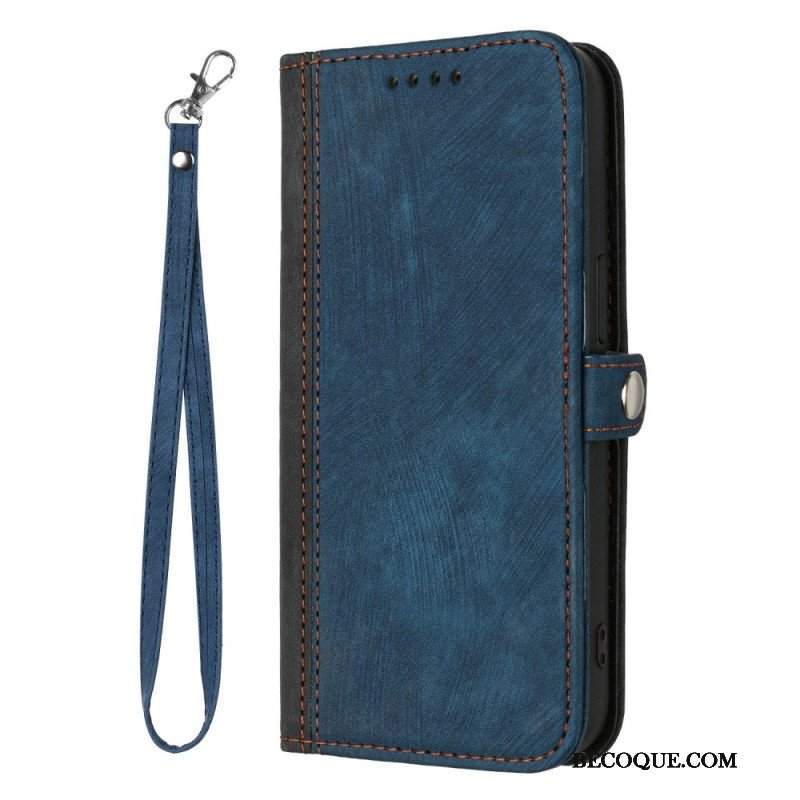 Etui Folio do Sony Xperia 1 IV Dwukolorowy Z Paskiem