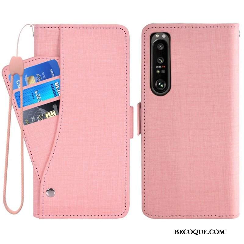 Etui Folio do Sony Xperia 1 IV Dżinsy Z Obrotowym Uchwytem Na Karty