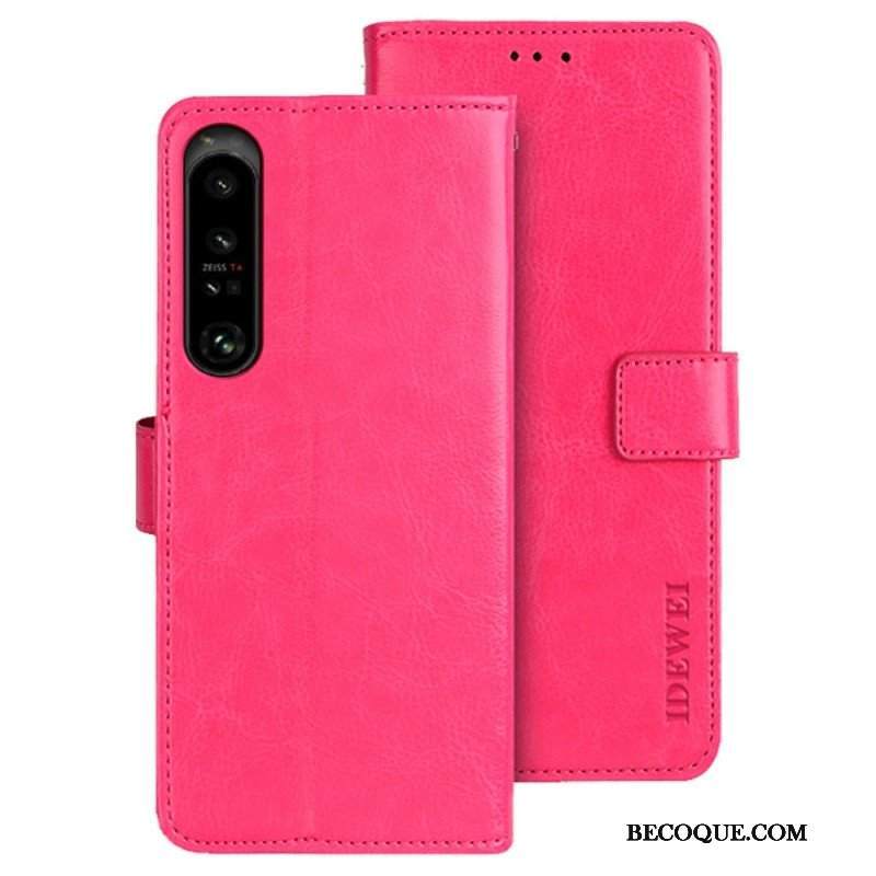 Etui Folio do Sony Xperia 1 IV Imitacja Skóry Idewei