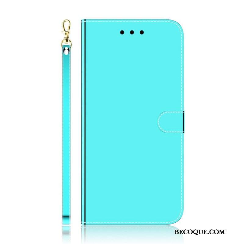 Etui Folio do Sony Xperia 1 IV z Łańcuch Lustrzany Pasek Ze Sztucznej Skóry