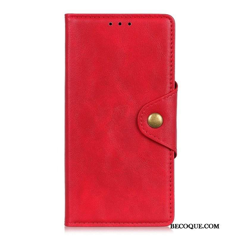 Etui Folio do Sony Xperia 10 IV Guzik Ze Sztucznej Skóry