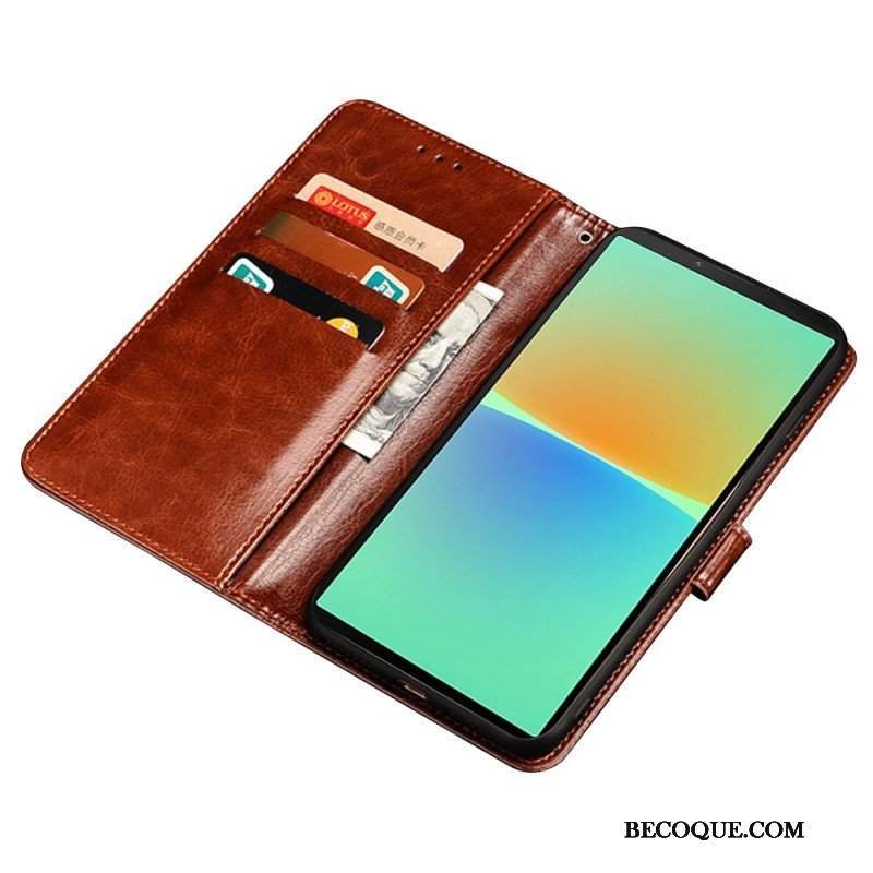 Etui Folio do Sony Xperia 10 IV Imitacja Skóry Idewei