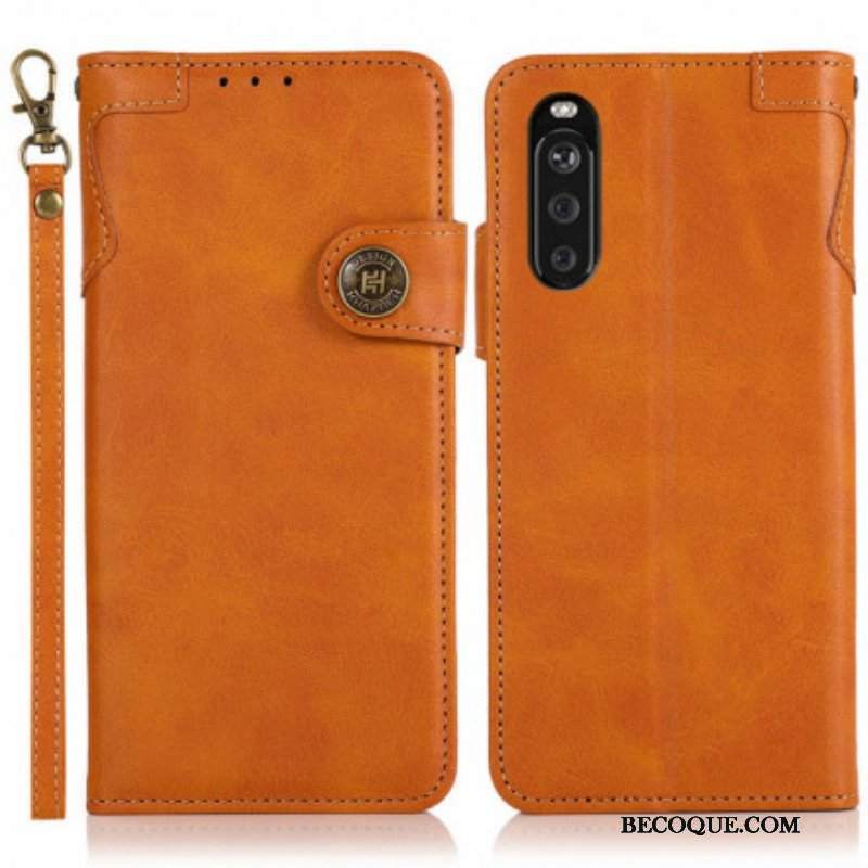 Etui Folio do Sony Xperia 5 III Guzik Magnetyczny Khazneh