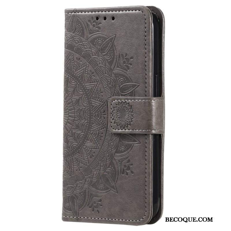 Etui Folio do Sony Xperia 5 IV z Łańcuch Mandala Słoneczna Na Ramiączkach