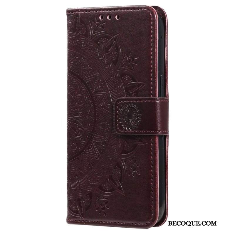 Etui Folio do Sony Xperia 5 IV z Łańcuch Mandala Słoneczna Na Ramiączkach