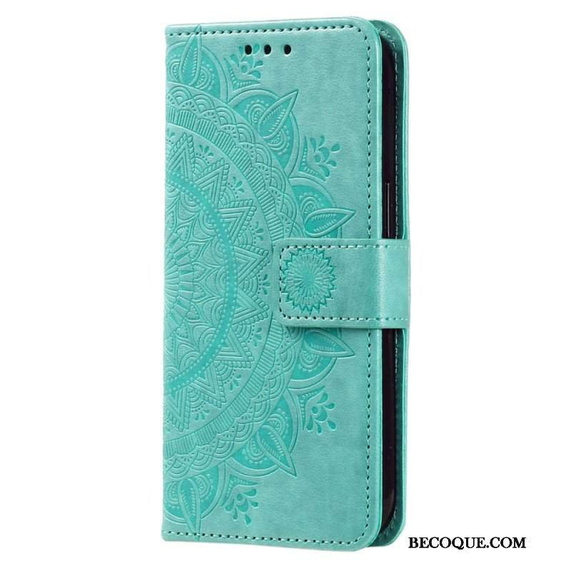 Etui Folio do Sony Xperia 5 IV z Łańcuch Mandala Słoneczna Na Ramiączkach