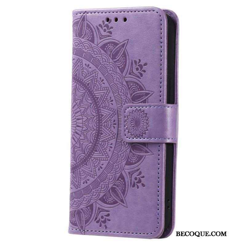 Etui Folio do Sony Xperia 5 IV z Łańcuch Mandala Słoneczna Na Ramiączkach