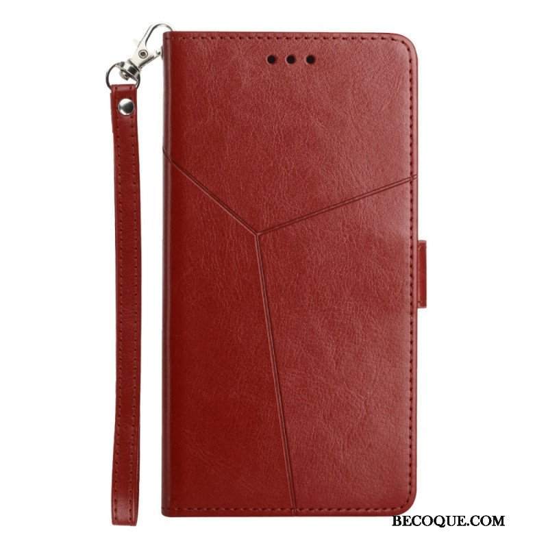 Etui Folio do Sony Xperia 5 IV z Łańcuch Wzór W Paski Y