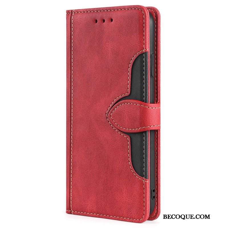 Etui Folio do Vivo X90 Pro Dwukolorowa Stylowa Sztuczna Skóra