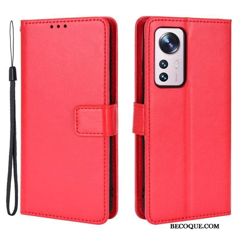 Etui Folio do Xiaomi 12 / 12X Błyszcząca Sztuczna Skóra