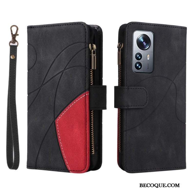 Etui Folio do Xiaomi 12 Pro Dwukolorowa Z Portmonetką