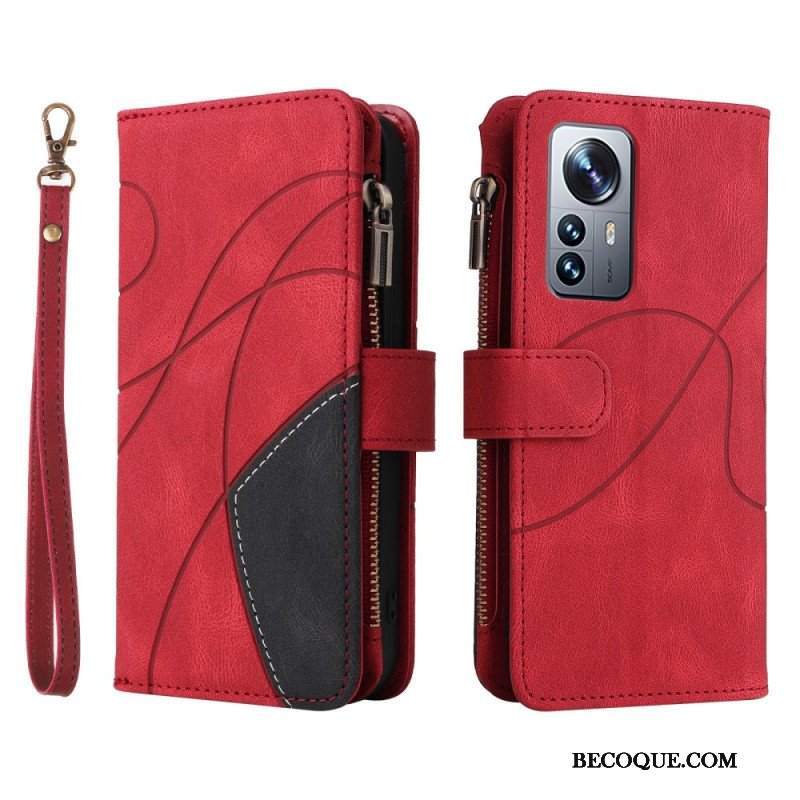 Etui Folio do Xiaomi 12 Pro Dwukolorowa Z Portmonetką