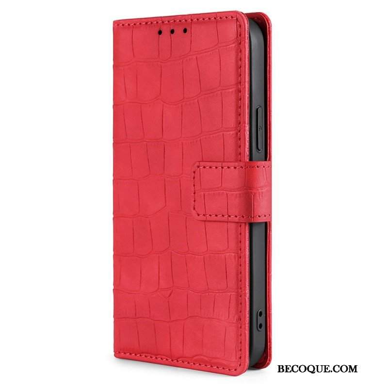 Etui Folio do Xiaomi 12 Pro Krokodyl Dotykający Skóry