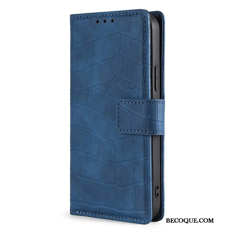 Etui Folio do Xiaomi 12 Pro Krokodyl Dotykający Skóry