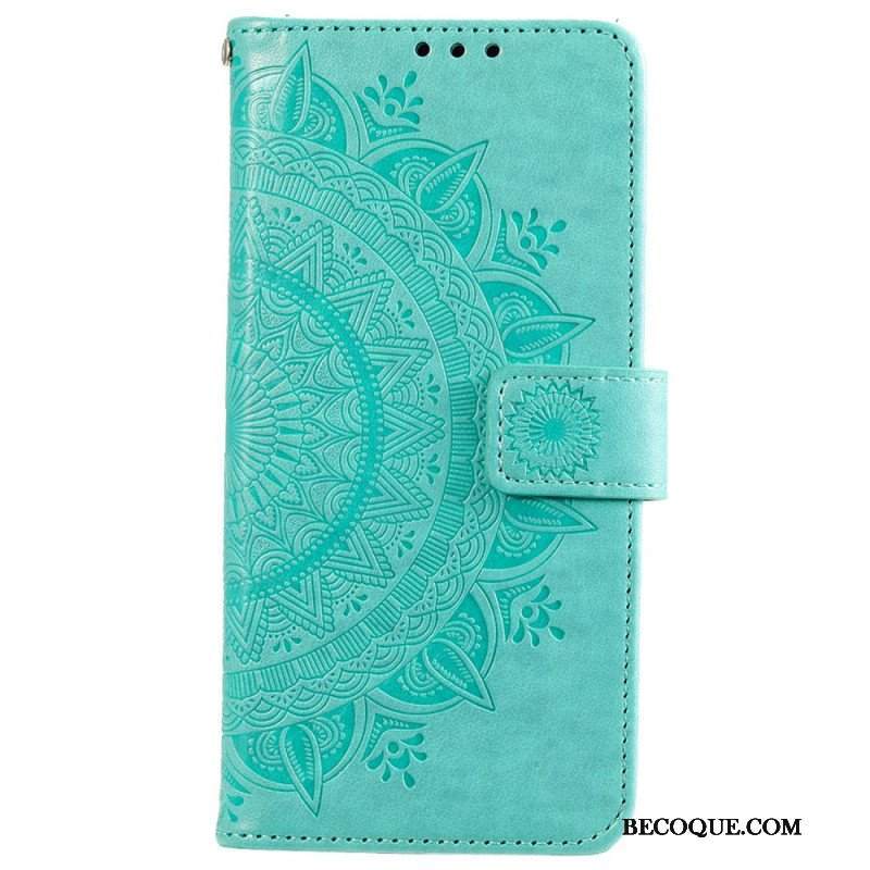 Etui Folio do Xiaomi 12 Pro z Łańcuch Mandala Słoneczna Na Ramiączkach