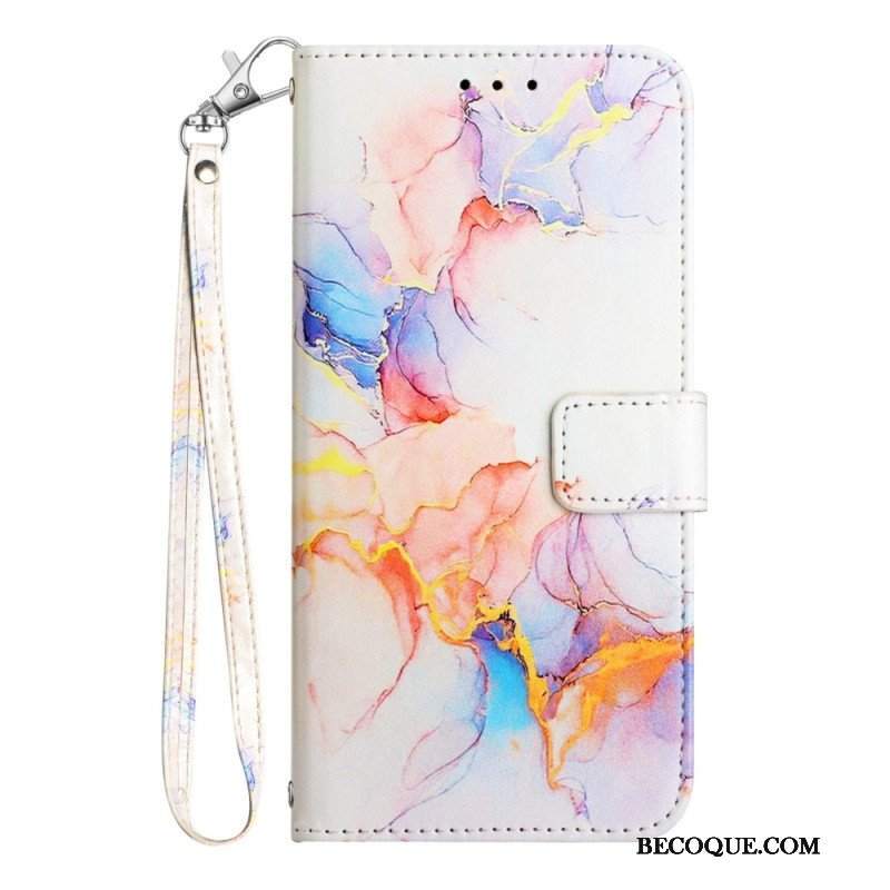 Etui Folio do Xiaomi 12T / 12T Pro z Łańcuch Pasek Marmuru