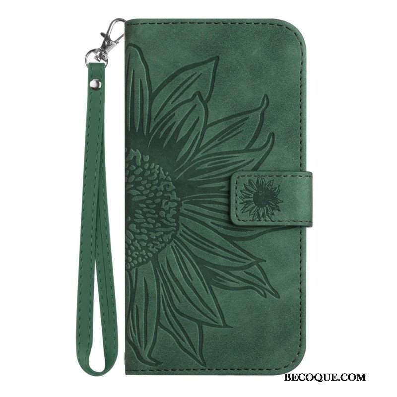 Etui Folio do Xiaomi 13 Kwiat Z Smyczem