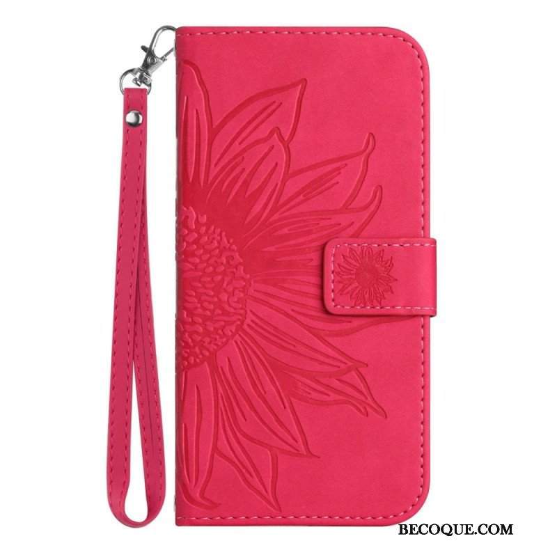 Etui Folio do Xiaomi 13 Pro Kwiat Z Smyczem