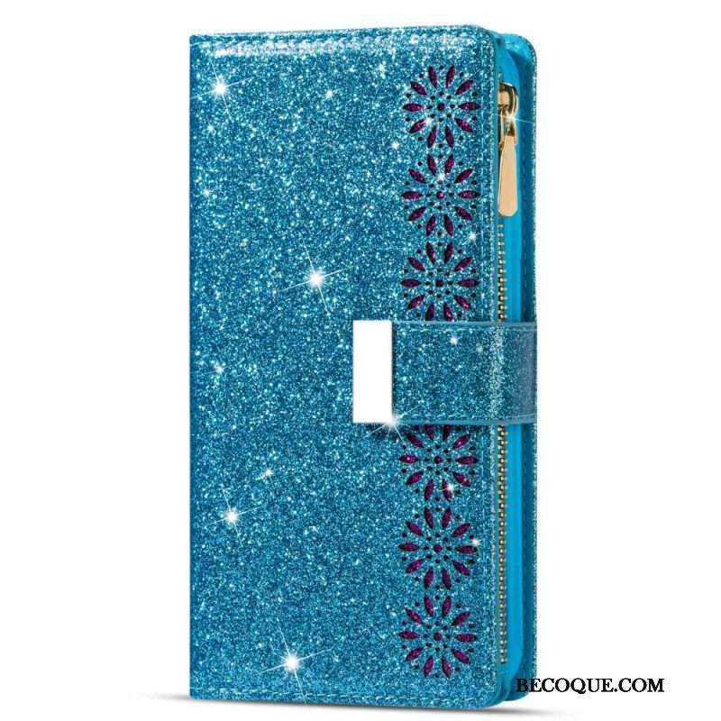 Etui Folio do Xiaomi 13 Pro Portfel Cekinowy Portfel Zapinany Na Zamek