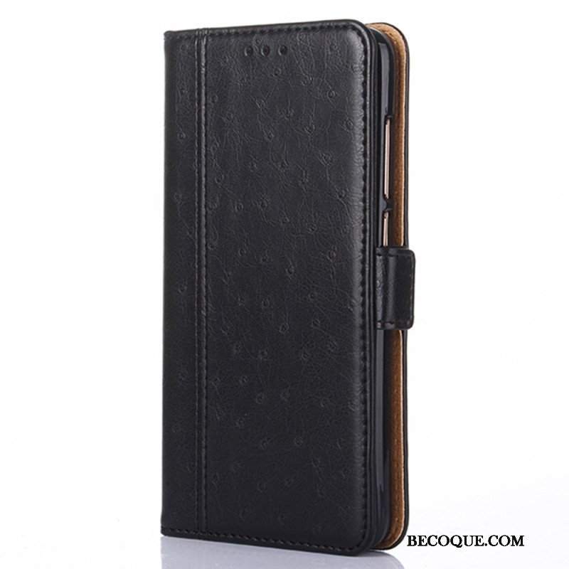 Etui Folio do Xiaomi 13 Tekstura Skóry Strusia