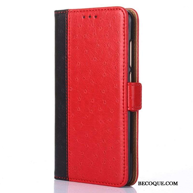 Etui Folio do Xiaomi 13 Tekstura Skóry Strusia