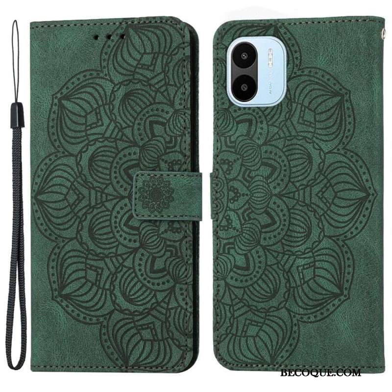 Etui Folio do Xiaomi Redmi A1 z Łańcuch Paskowata Mandala